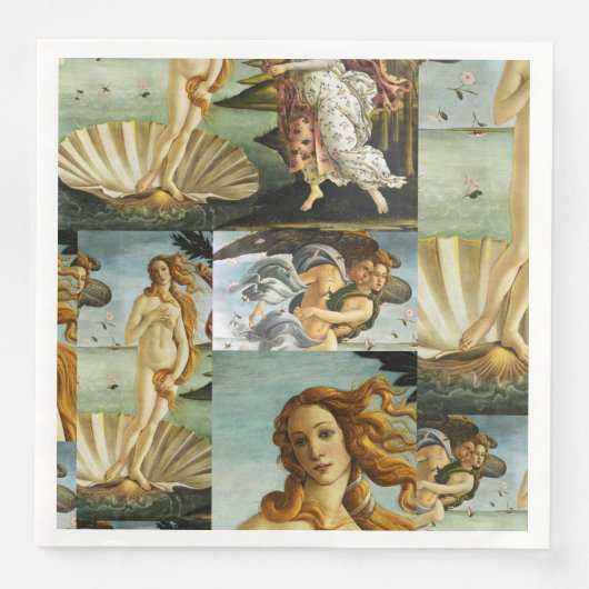 Serviette En Papier Sandro Botticelli "La Naissance de Vénus - collage (Devant)