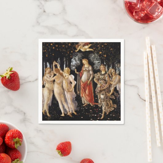 Serviette En Papier Sandro Botticelli - La Primavera (En situation)
