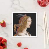 Serviette En Papier Sandro Botticelli - Portrait de Simonetta Vespucci (En situation)