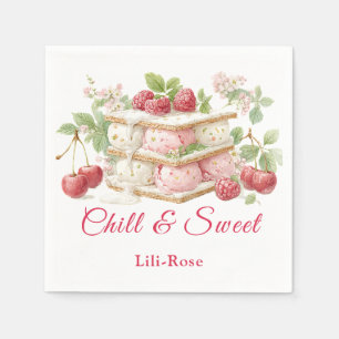 Serviette En Papier Sandwich à la crème glacée Aquarelle du jour