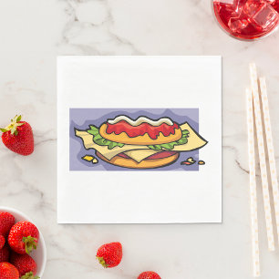 Serviette En Papier Sandwich au fromage, à la laitue et à la sauce