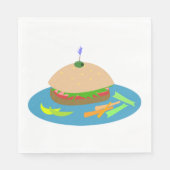 Serviette En Papier Sandwich avec Veggie Sides Fun Food (Devant)