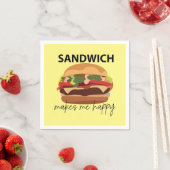 Serviette En Papier Sandwich Me Rend Heureux (En situation)