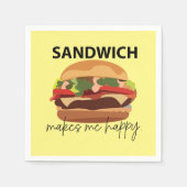 Serviette En Papier Sandwich Me Rend Heureux (Devant)