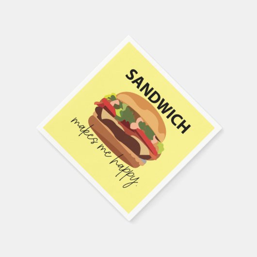 Serviette En Papier Sandwich Me Rend Heureux (Coin)