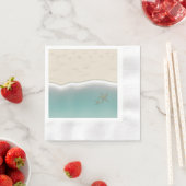 Serviette En Papier Sandy Beach Bird Empreintes Papier Cocktail Servie (En situation)