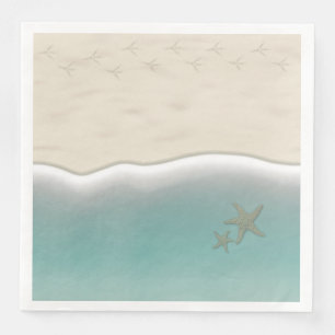Serviette En Papier Sandy Beach Bird Empreintes Papier Dîner Serviette