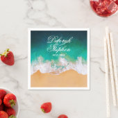 Serviette En Papier Sandy Beach Ocean Waves Mariage (En situation)