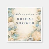 Serviette En Papier Sandy Shores Seashell Bridal Shower (Devant)