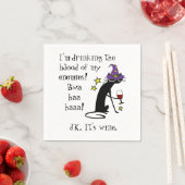 Serviette En Papier Sang de mes ennemis, Vin JK, Chat noir (En situation)