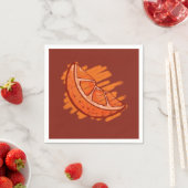 Serviette En Papier Sang Motif de fruits orange (En situation)