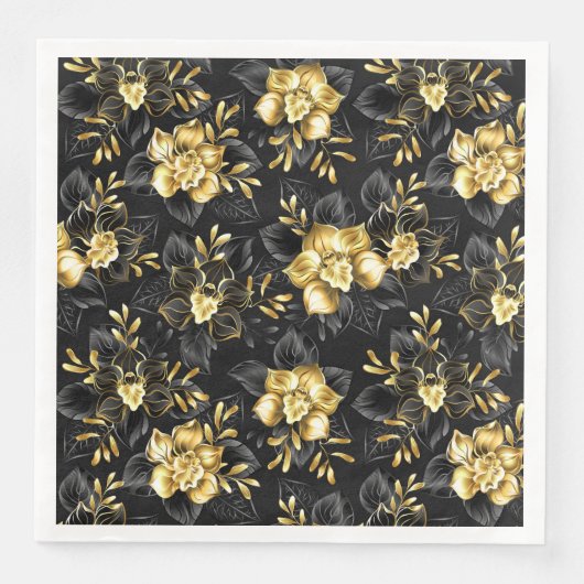 Serviette En Papier Sans couture avec orchidées de bijoux (Devant)