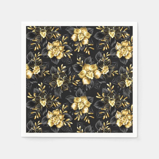 Serviette En Papier Sans couture avec orchidées de bijoux (Devant)