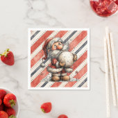 Serviette En Papier Santa Claus and Giant Snowball (En situation)