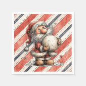 Serviette En Papier Santa Claus and Giant Snowball (Devant)