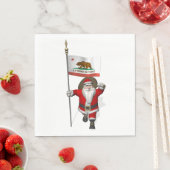 Serviette En Papier Santa Claus Avec Drapeau De Californie (En situation)