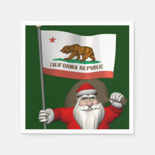 Serviette En Papier Santa Claus Avec L'Enseigne De Californie