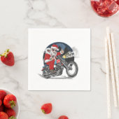 Serviette En Papier Santa Claus Biker US Drapeau Motorcycle Noël Gif (En situation)
