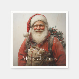 Serviette En Papier Santa Claus classique Un art de Noël plein de coeu