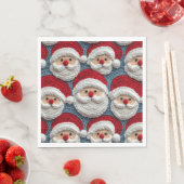 Serviette En Papier Santa Claus crochet motif (En situation)