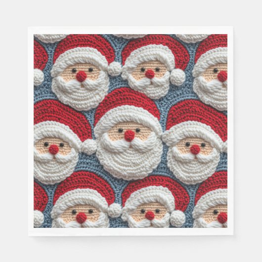 Serviette En Papier Santa Claus crochet motif (Devant)