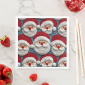Serviette En Papier Santa Claus crochet motif (En situation)