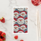 Serviette En Papier Santa Claus crochet motif (En situation)