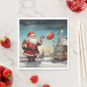 Serviette En Papier Santa Claus de Whimsical 5 papier (En situation)