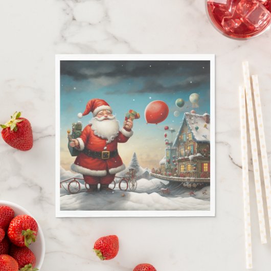 Serviette En Papier Santa Claus de Whimsical 5 papier (En situation)