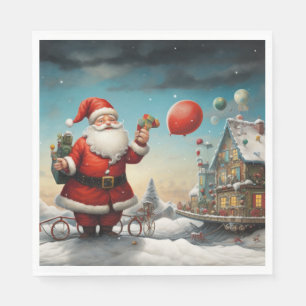 Serviette En Papier Santa Claus de Whimsical 5 papier