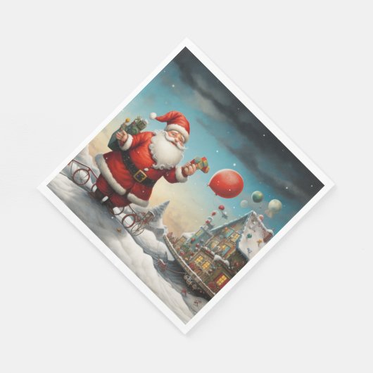 Serviette En Papier Santa Claus de Whimsical 5 papier (Coin)