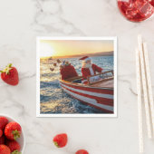 Serviette En Papier Santa Claus Driving a Speedboat (En situation)