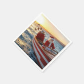 Serviette En Papier Santa Claus Driving a Speedboat (Coin)