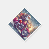 Serviette En Papier Santa Claus en mode motard (Coin)