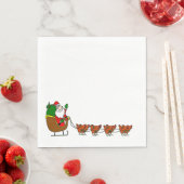 Serviette En Papier Santa Claus Et Poulets Napkin (En situation)