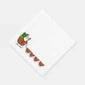 Serviette En Papier Santa Claus Et Poulets Napkin (Coin)