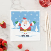 Serviette En Papier Santa Claus in Snowy Winter Scene (En situation)