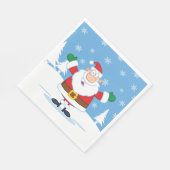 Serviette En Papier Santa Claus in Snowy Winter Scene (Coin)