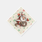 Serviette En Papier Santa Claus Kicking A Christmas Wreath (Coin)