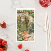 Serviette En Papier Santa Claus Noël Antiquité Belle Art (En situation)