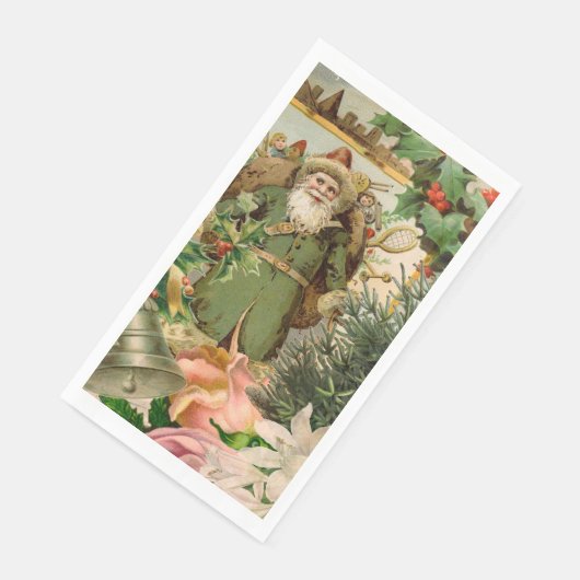Serviette En Papier Santa Claus Noël Antiquité Belle Art (Coin)