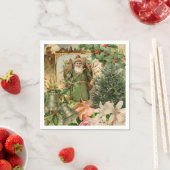 Serviette En Papier Santa Claus Noël Antiquité Belle Art (En situation)