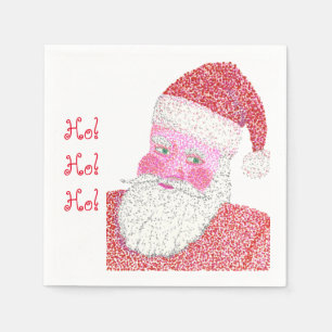 Serviette En Papier Santa Claus Pointillisme Papier de Noël serviettes