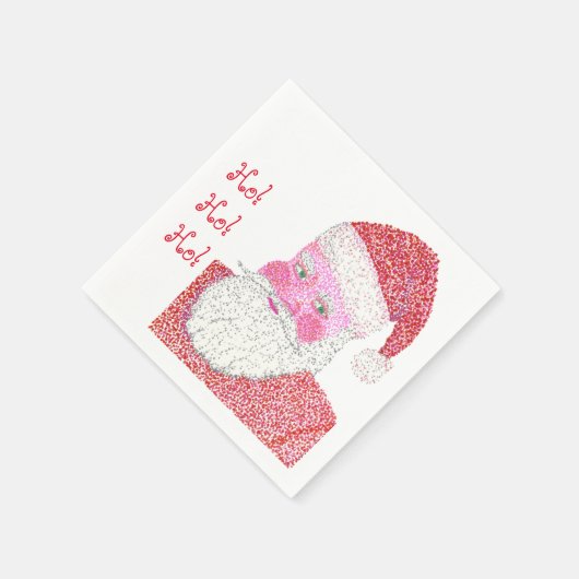 Serviette En Papier Santa Claus Pointillisme Papier de Noël serviettes (Coin)