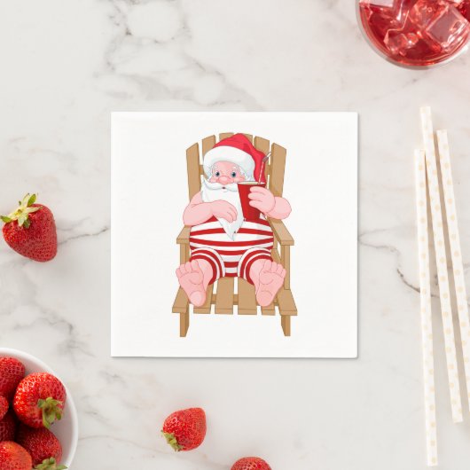 Serviette En Papier Santa Claus Relaxing Paper Napkins (En situation)