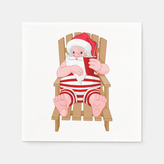 Serviette En Papier Santa Claus Relaxing Paper Napkins (Devant)