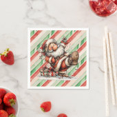 Serviette En Papier Santa Claus Slipping In the Snow (En situation)