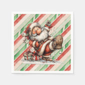 Serviette En Papier Santa Claus Slipping In the Snow (Devant)