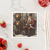 Serviette En Papier Santa Claus Steampunk Design de Noël (En situation)