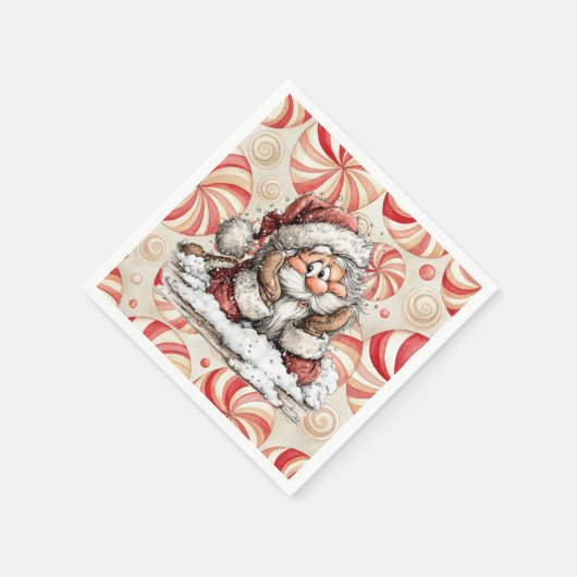 Serviette En Papier Santa Claus Thinking After He Fell (Coin)
